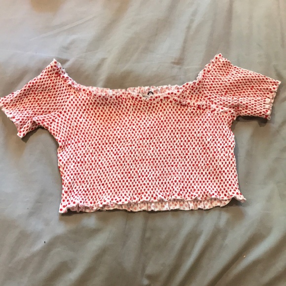 Zara Tops Zara Off The Shoulder Puffed Sleeve Crop Top Poshmark